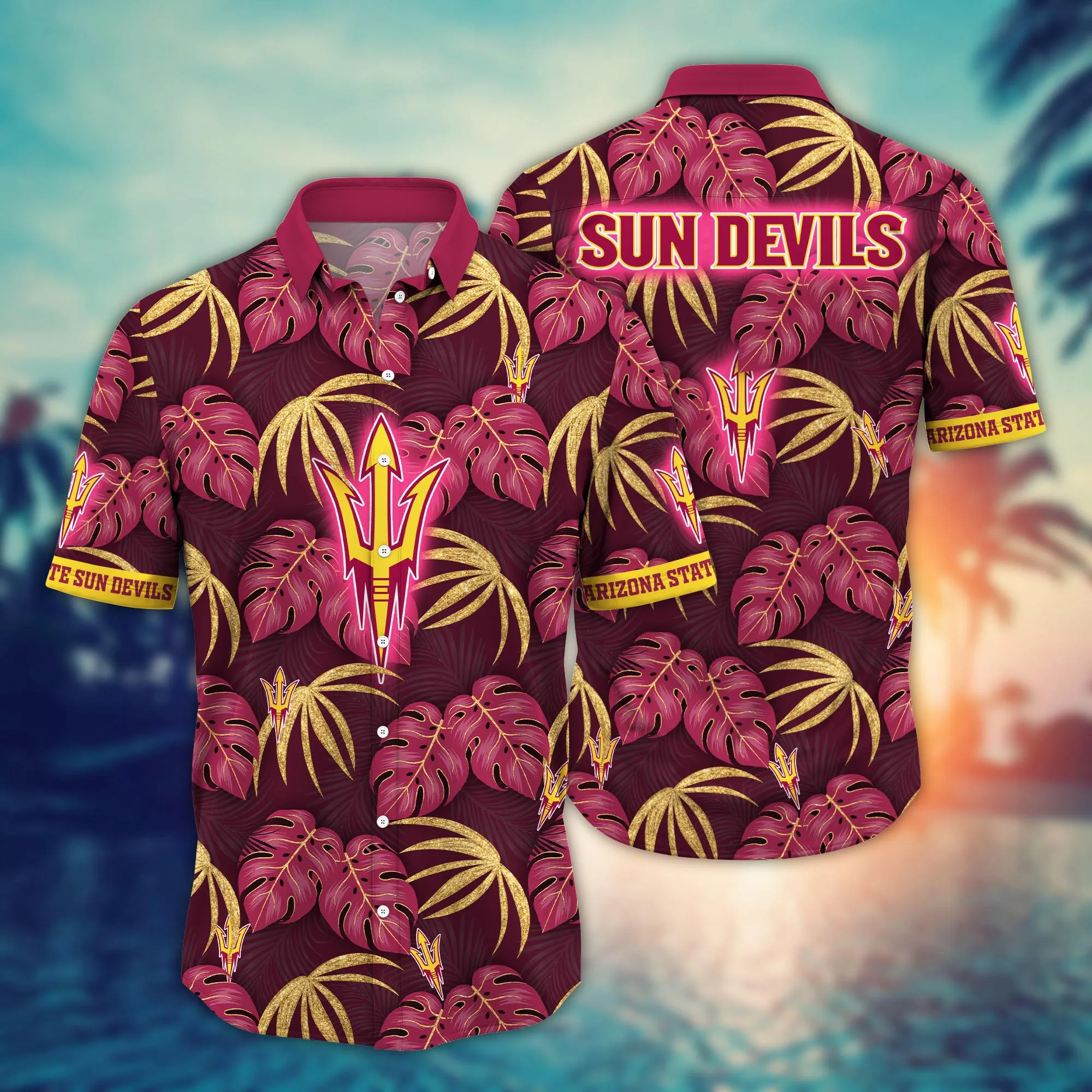 Arizona State Sun Devils Spirit - Classic Hawaiian Shirt With A Floral Twist