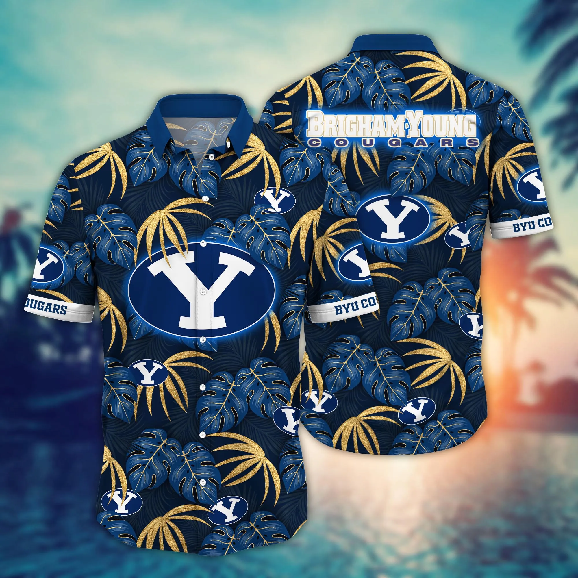 Byu Cougars Fan's Paradise - Hawaiian Shirt In A Tropical Print