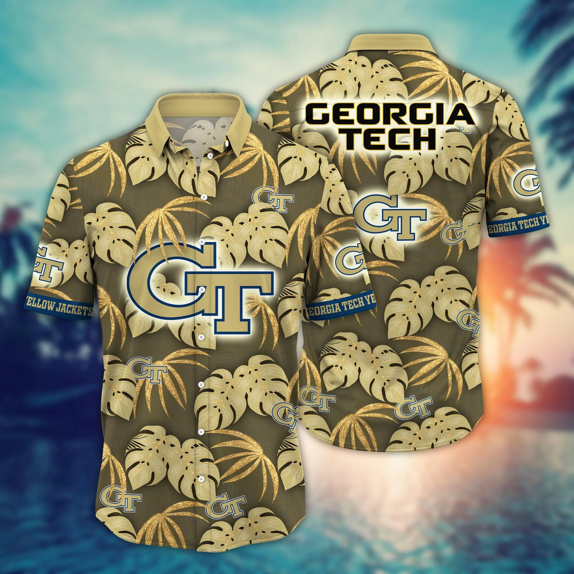 Georgia Tech Yellow Jackets Fan's Paradise - Hawaiian Shirt With A Tropical Print