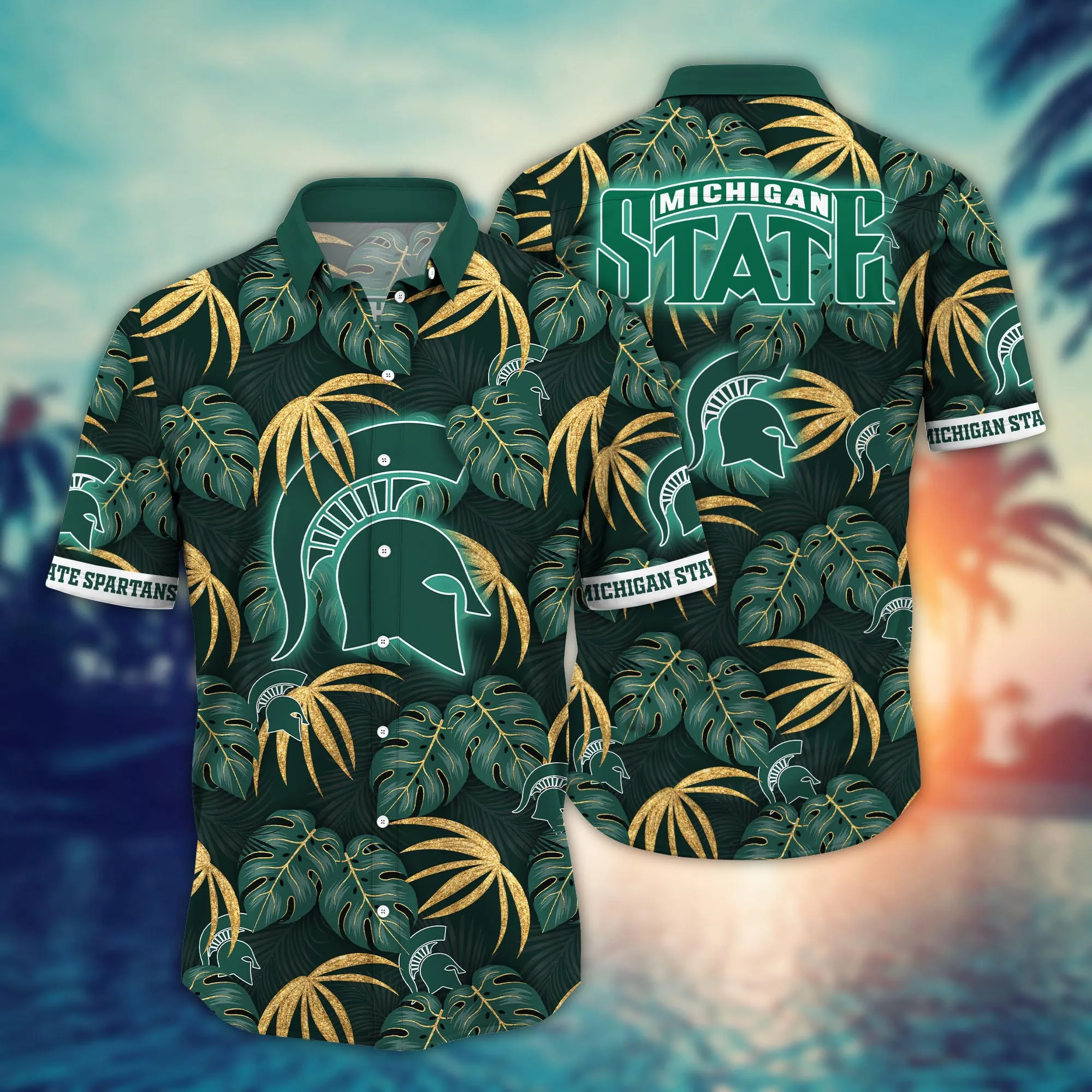 Michigan State Spartans Fan's Paradise - Hawaiian Shirt In A Tropical Print