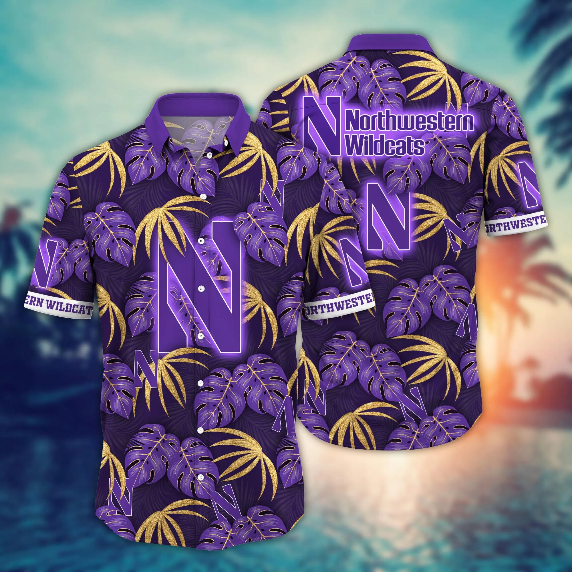 Northwestern Wildcats Spirit - Classic Hawaiian Shirt With A Floral Twist