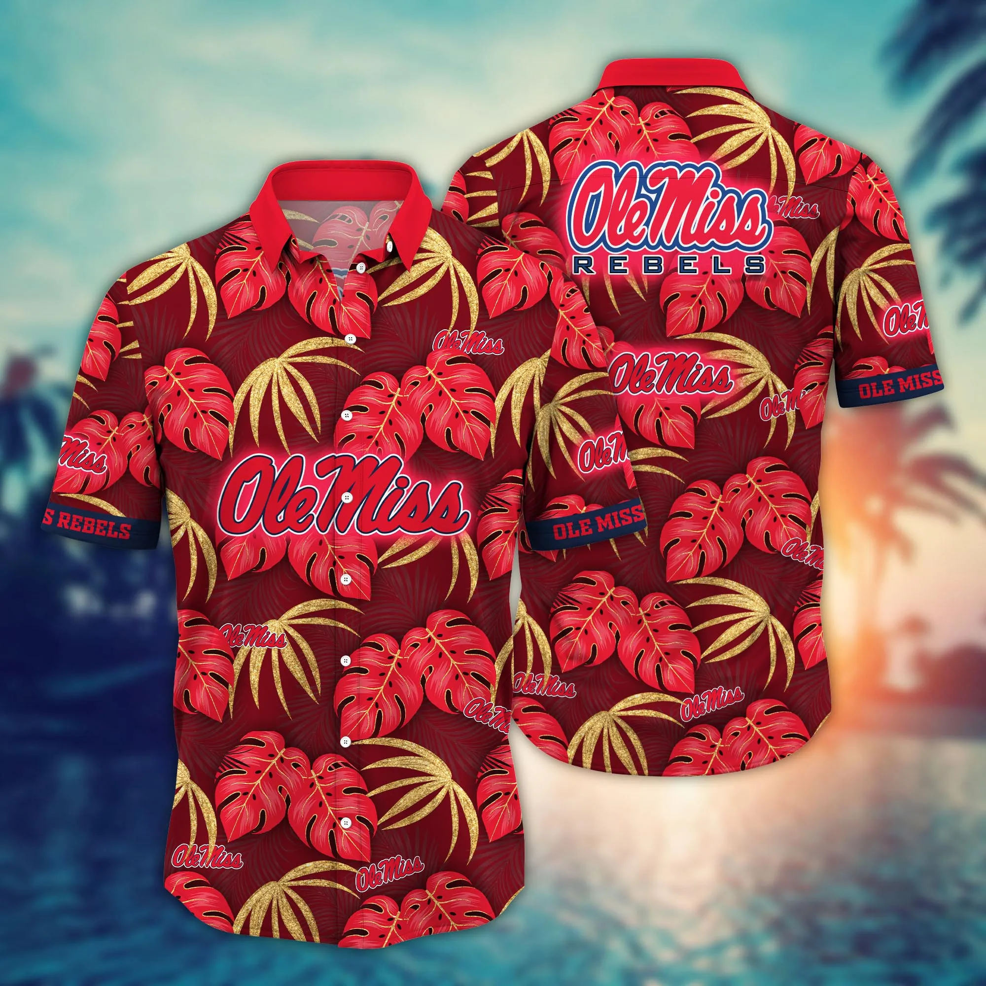 Ole Miss Rebels Fan's Paradise - Hawaiian Shirt In A Tropical Print