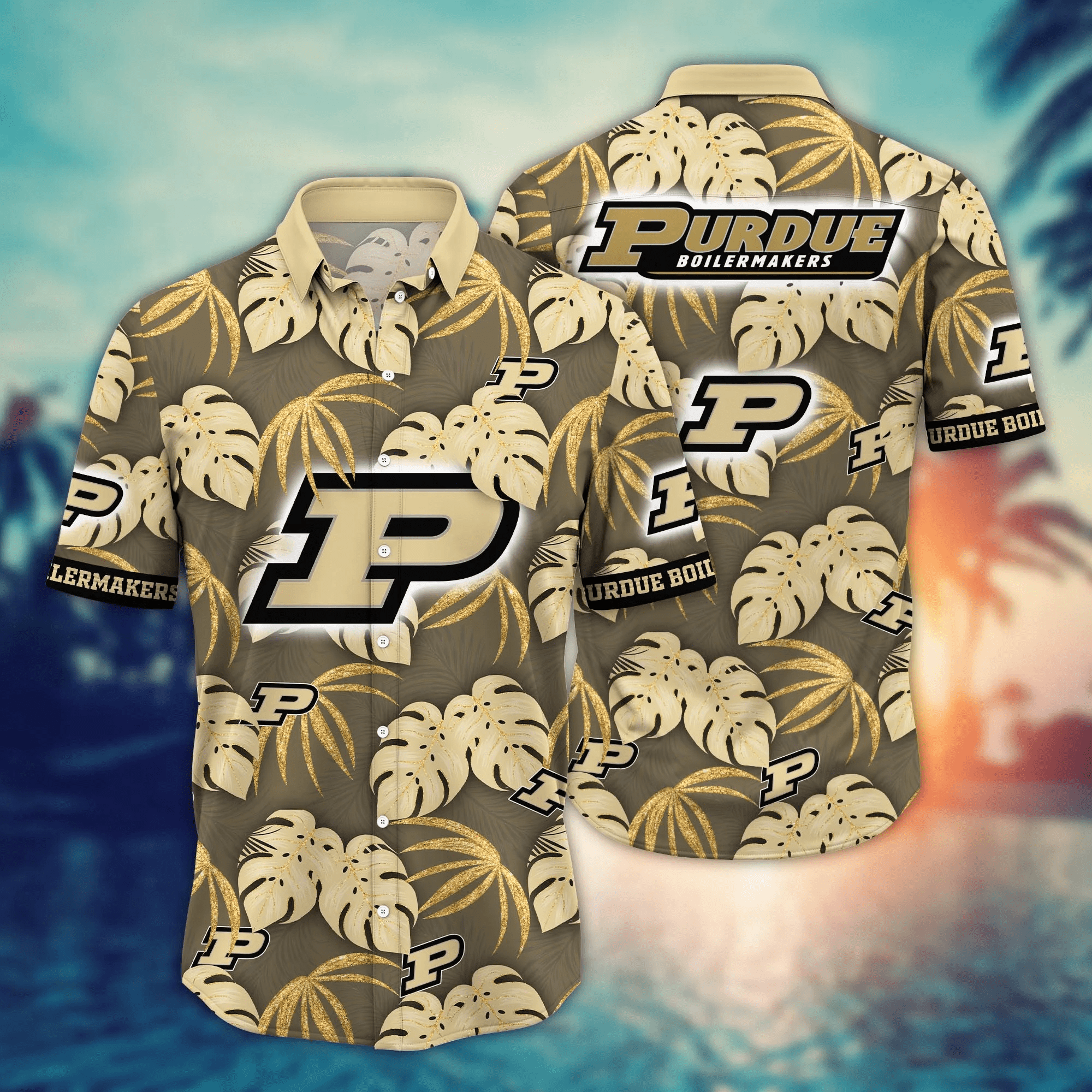 Purdue Boilermakers Fan's Paradise - Hawaiian Shirt In A Tropical Print