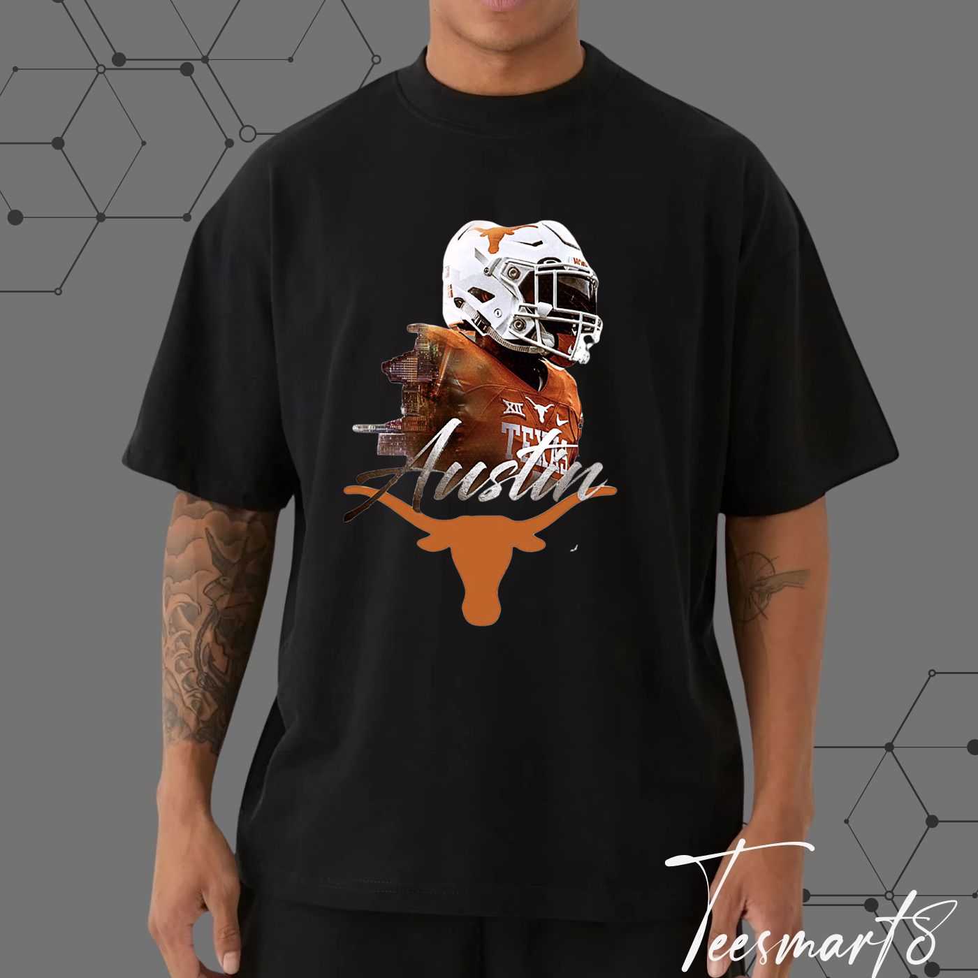 Texas Longhorns "horns Up" Skull T-Shirt