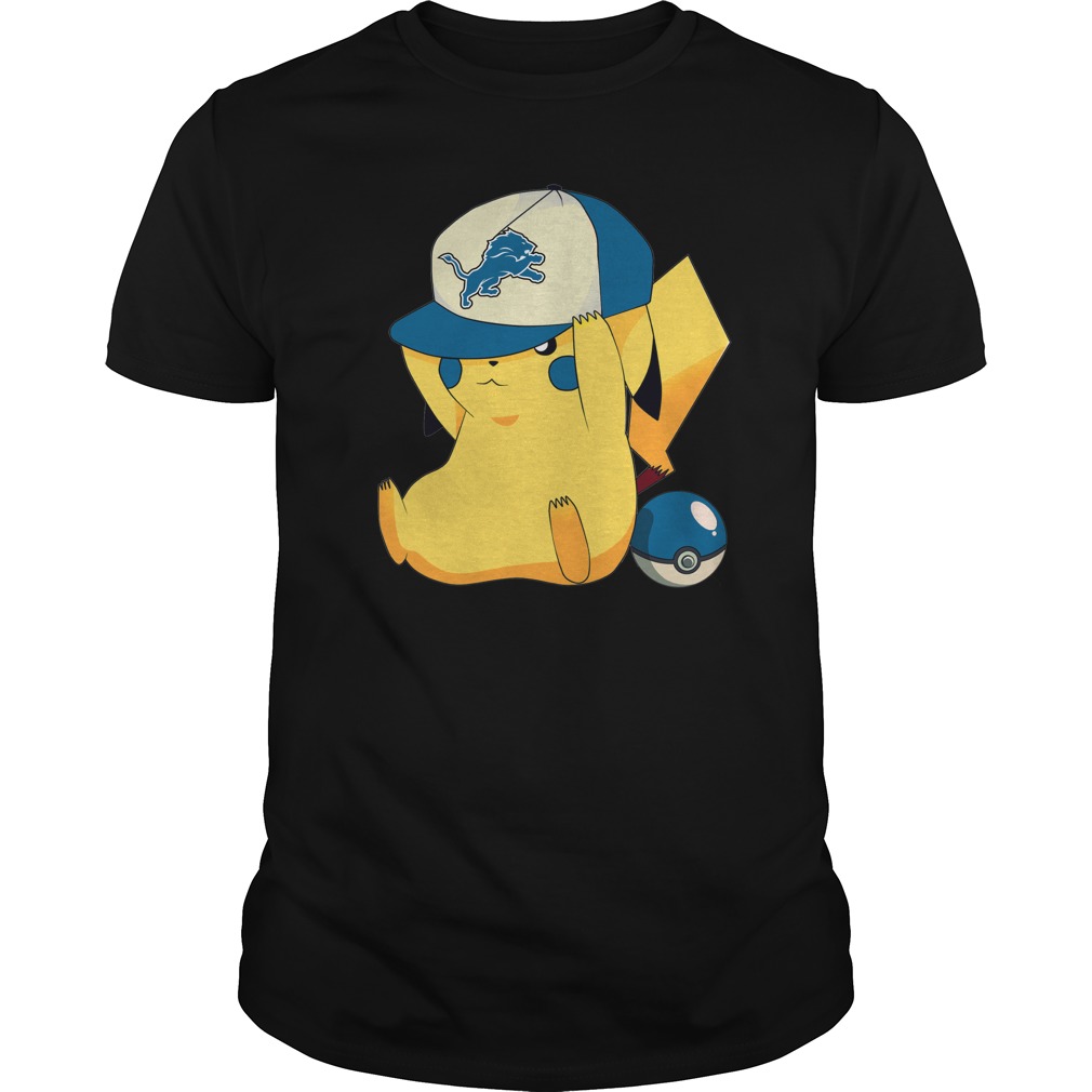 Detroit Lions Pikachu Football T-Shirt
