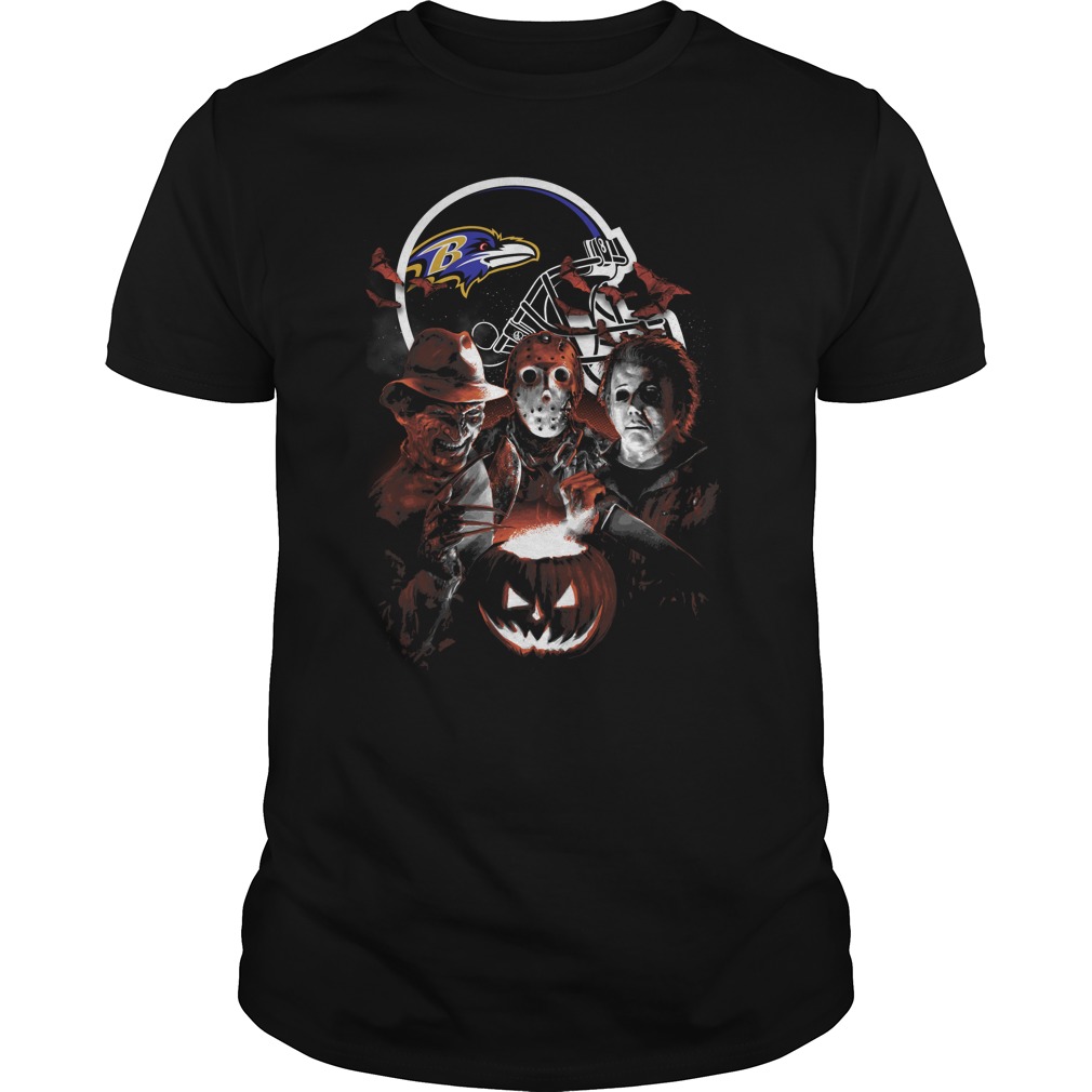 Baltimore Ravens Halloween Scream Team T-Shirt Baltimore Ravens Halloween Scream Team T-Shirt