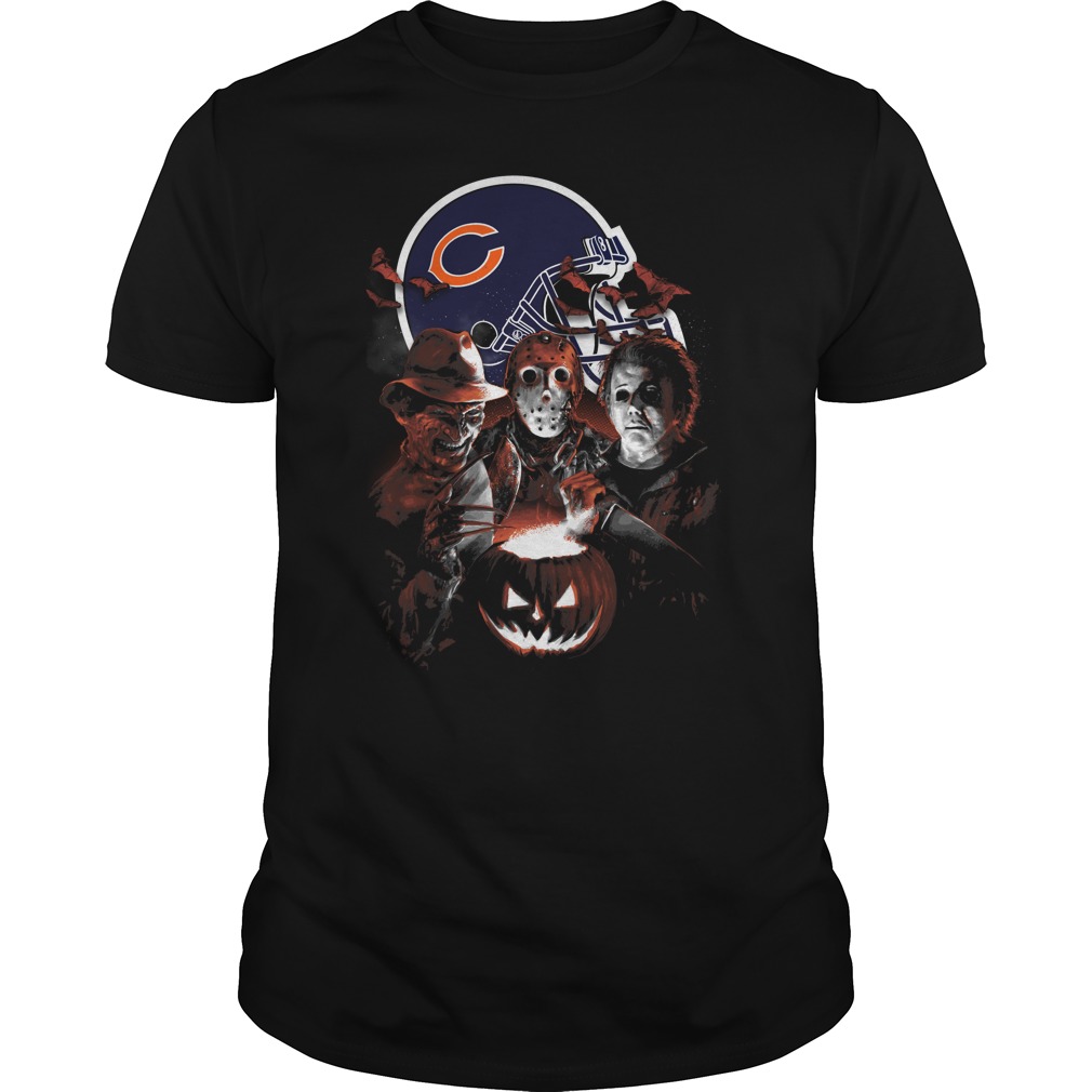 Chicago Bears Halloween Scream Team T-Shirt Chicago Bears Halloween Scream Team T-Shirt