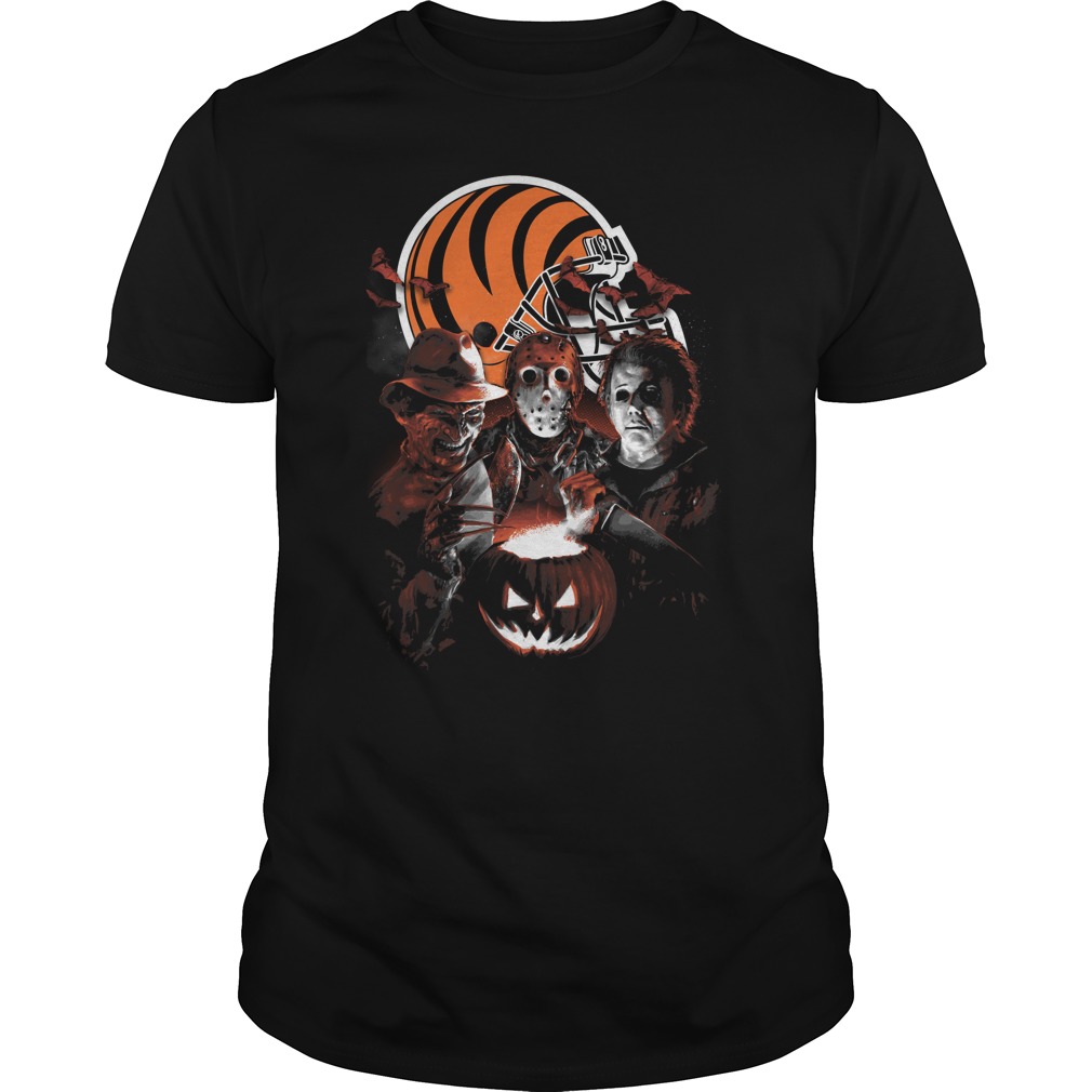Cincinnati Bengals Halloween Scream Team T-Shirt Cincinnati Bengals Halloween Scream Team T-Shirt